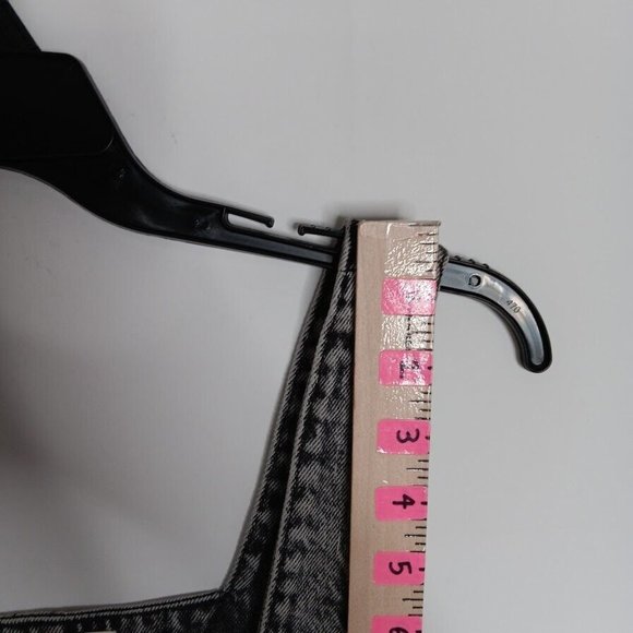 Free People Johnny Black Denim Mini Dress Acid Wash Fitted size 2 - Picture 2 of 12